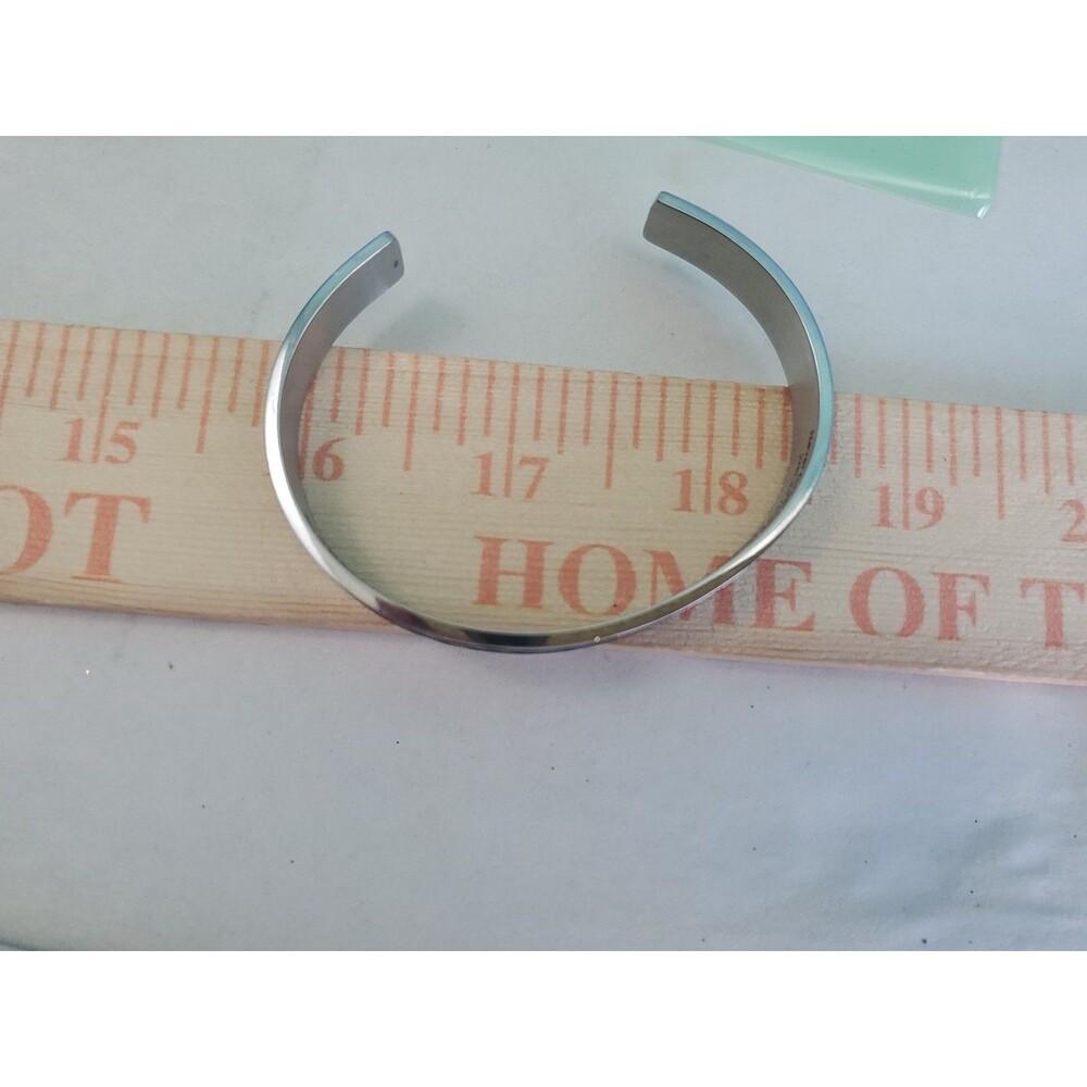 Inspirational Cuff Bracelet Gift Stainless Steel Engraved Bangle - Picture 10 of 11